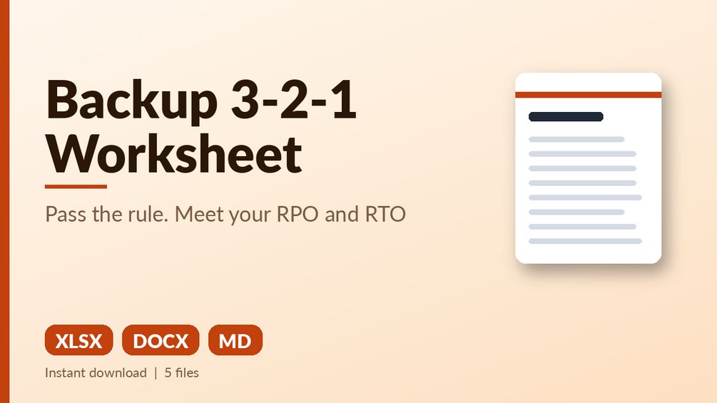 Backup 3-2-1 Plan Worksheet for Home Labs: cover image 1