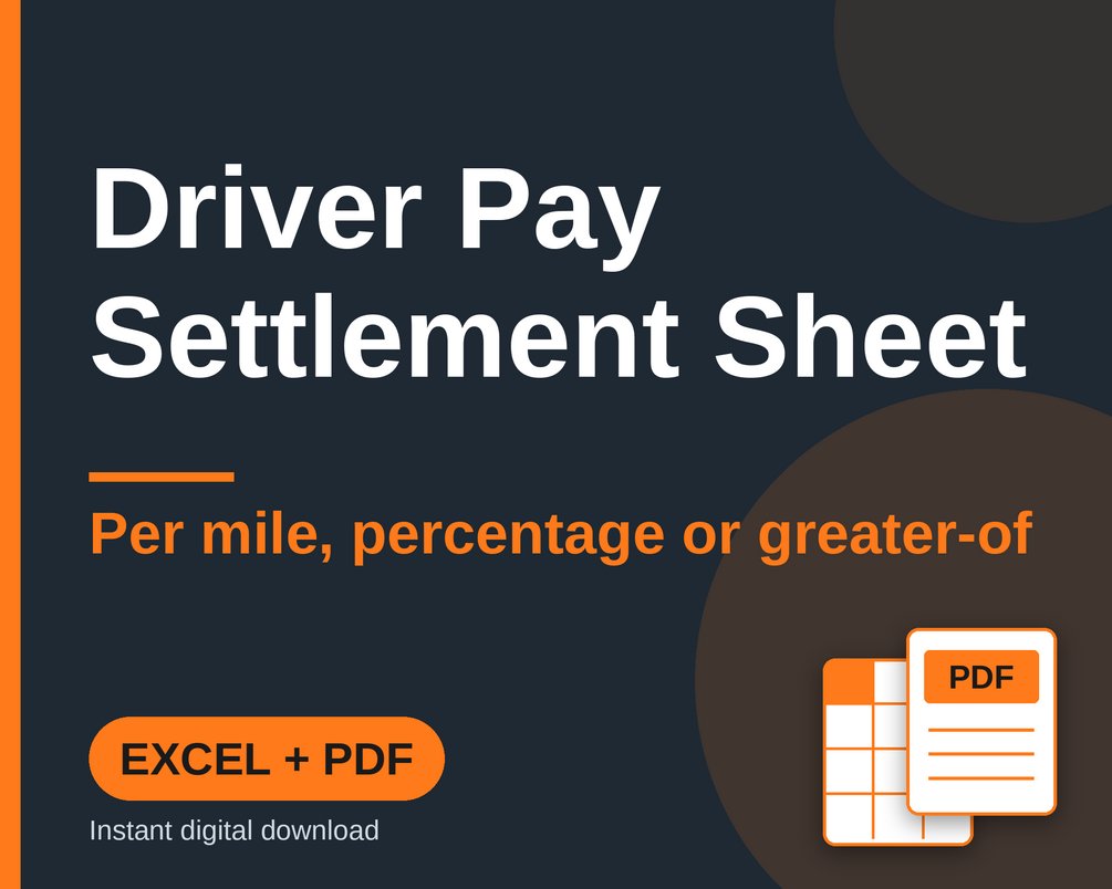 Driver Pay Settlement Sheet for Small Fleets: cover image 1