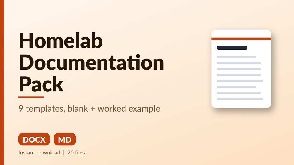 Home Lab Documentation Pack: cover image 1