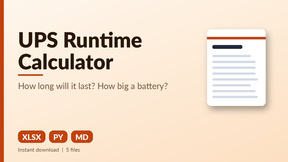 Home Lab UPS Runtime Calculator: cover image 1