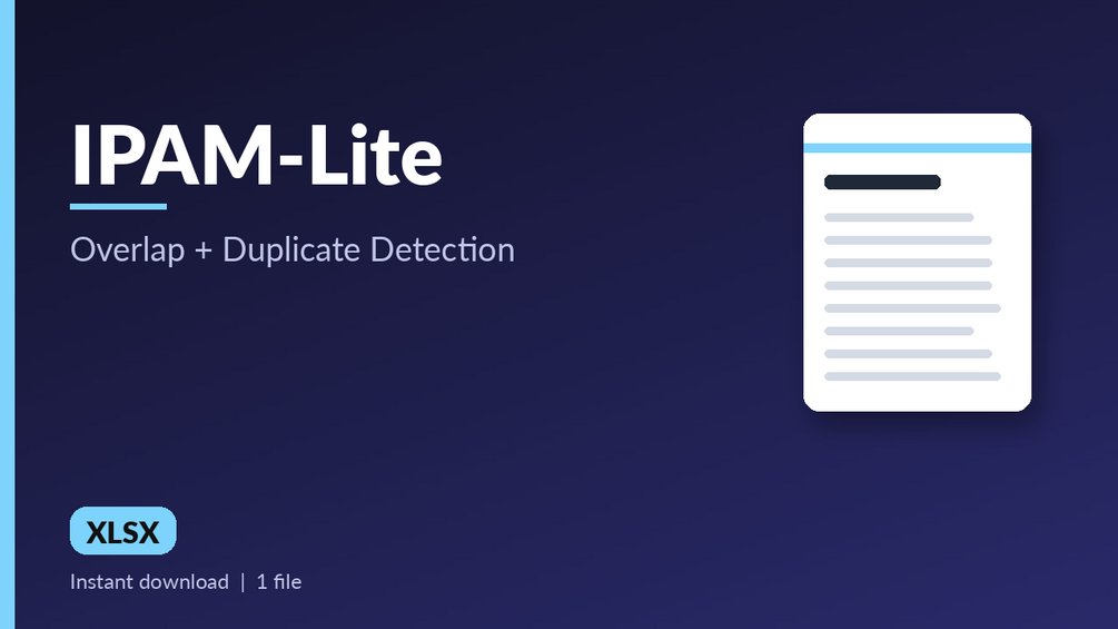 IPAM-Lite Spreadsheet: IP Address Management Workbook: cover image 1