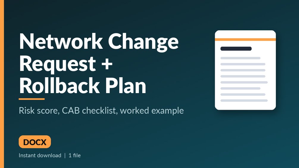 Network Change Request Template with Rollback Plan: cover image 1