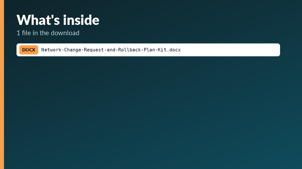 Network Change Request Template with Rollback Plan: cover image 2