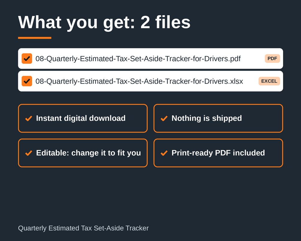 Quarterly Estimated Tax Set-Aside Tracker for Owner-Operators: cover image 4