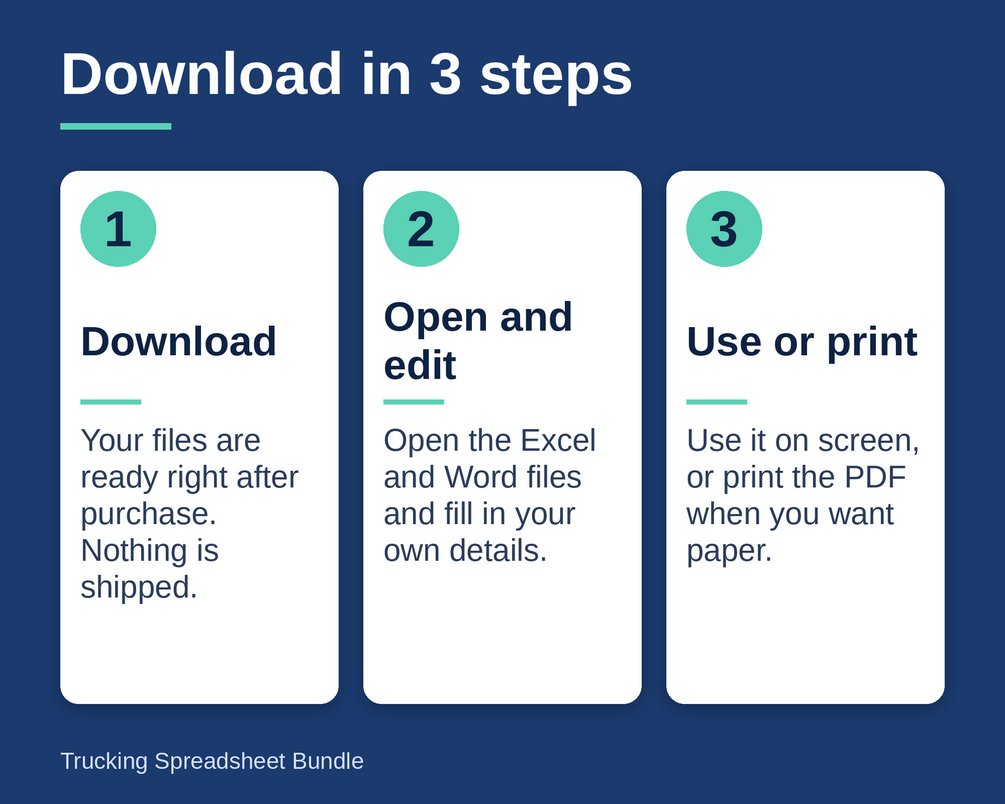 Trucking Spreadsheet Bundle: cover image 4